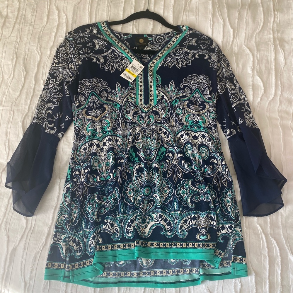Medium size, paisley blouse, new with tags